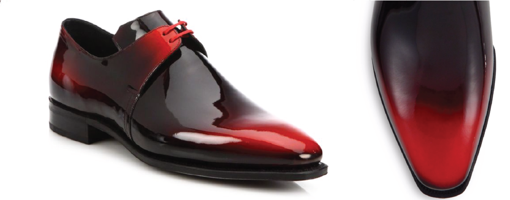 На фото: черно-красные туфли Corthay - 2100$.