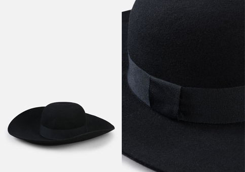 Шенская шляпа в стиле минимализм: шляпа с полями Emporio Armani осень 2017.