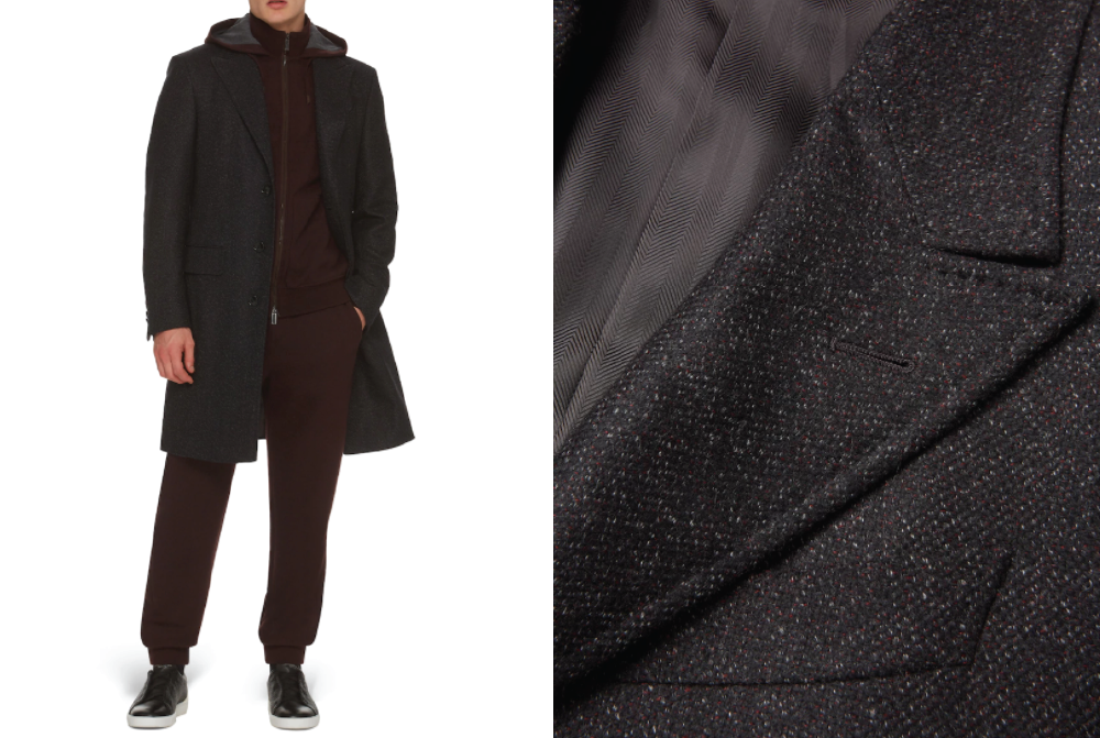 Одежда для мужчин в Милане: серое пальто из шерсти и кашемира и Ermenegildo Zegna.