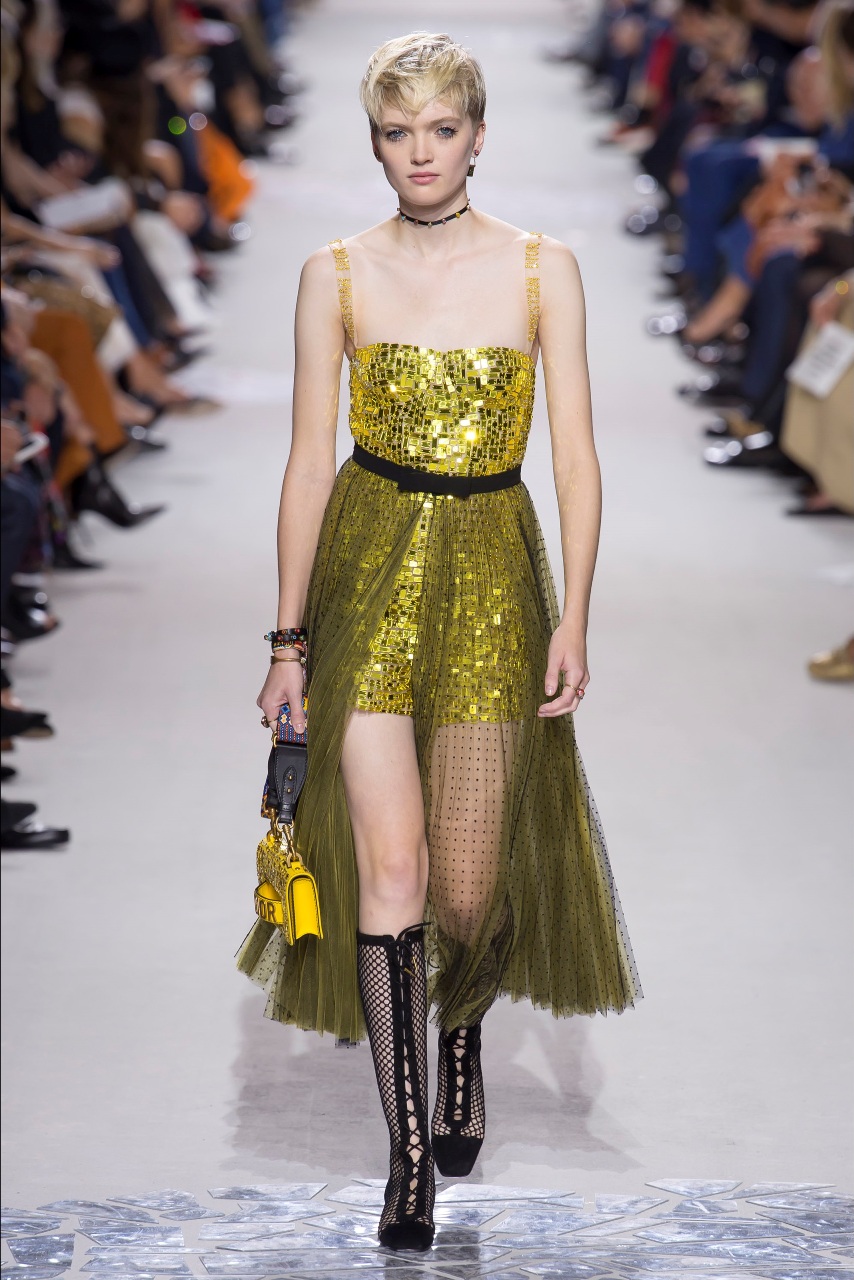 Christian Dior жёлтое платье весна-лето 2018